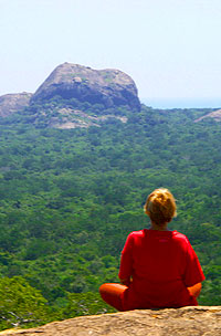 Meditation areas with Yala's Elephant Rock in Background